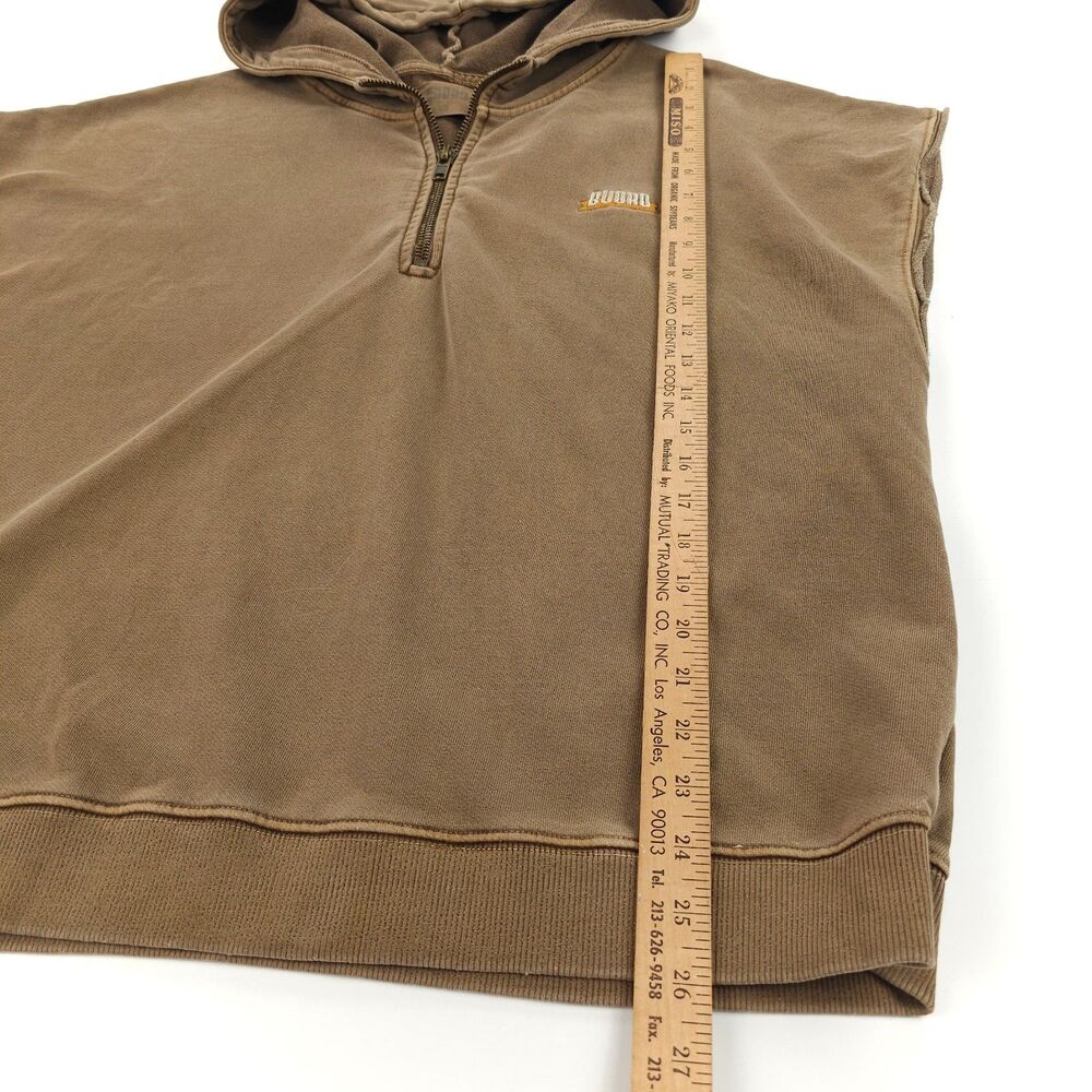 BUDRO Hickory Hero Half Zip Sleeveless Hoodie Minimal Grunge Streetwear 90s Y2k - Picture 4 of 11